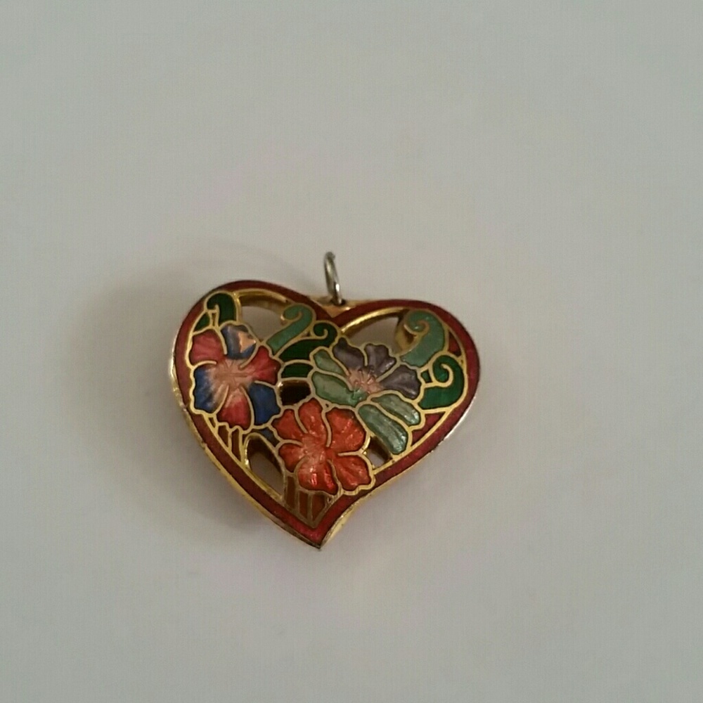 Handprints Delicate Open Floral Heart Charm
